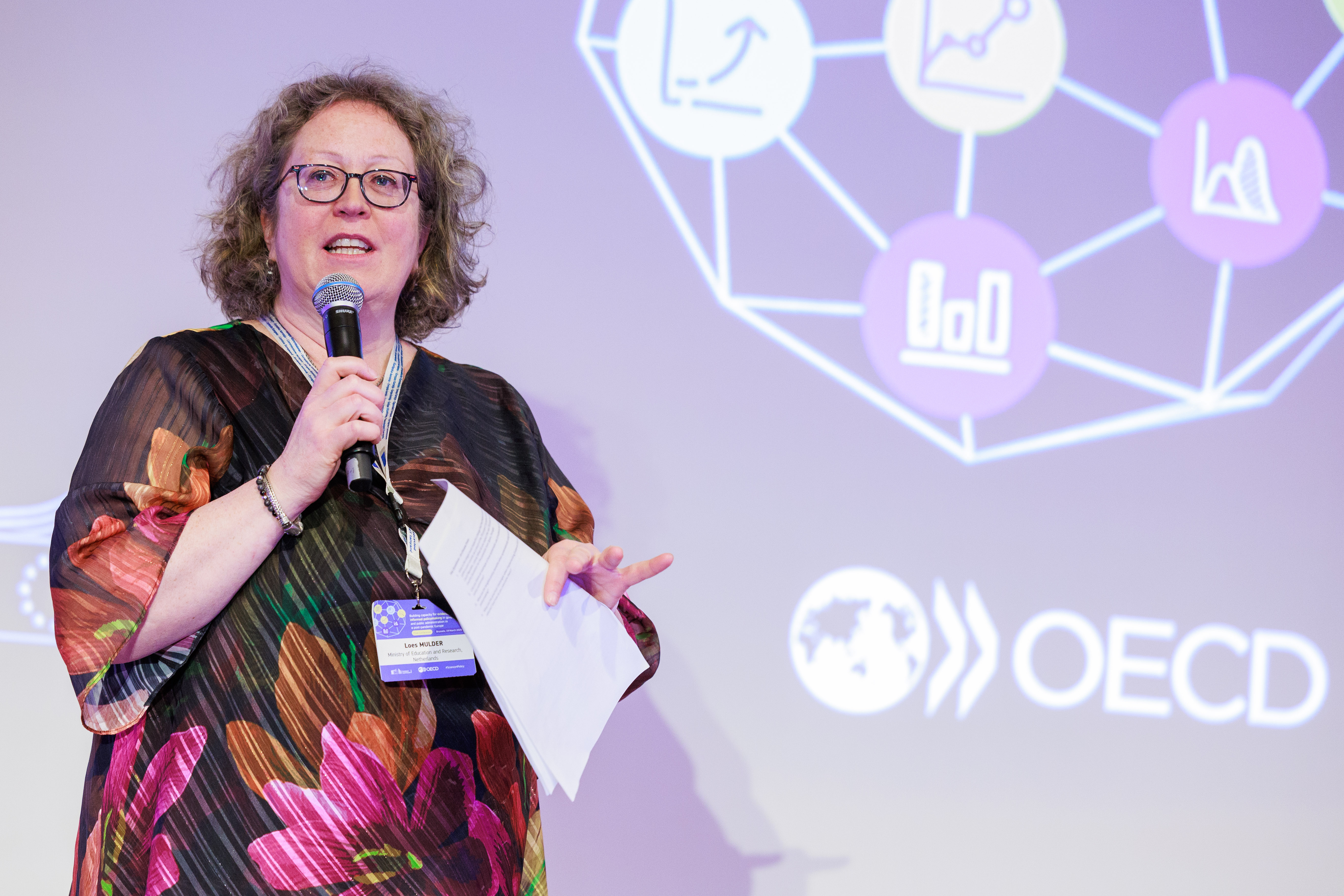 Loes Mulder delivering her speech at the Final conference on Building capacity for evidence-informed policymaking in governance and public administration in a post-pandemic Europe