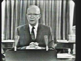 President Eisenhower delivering his farewell address.