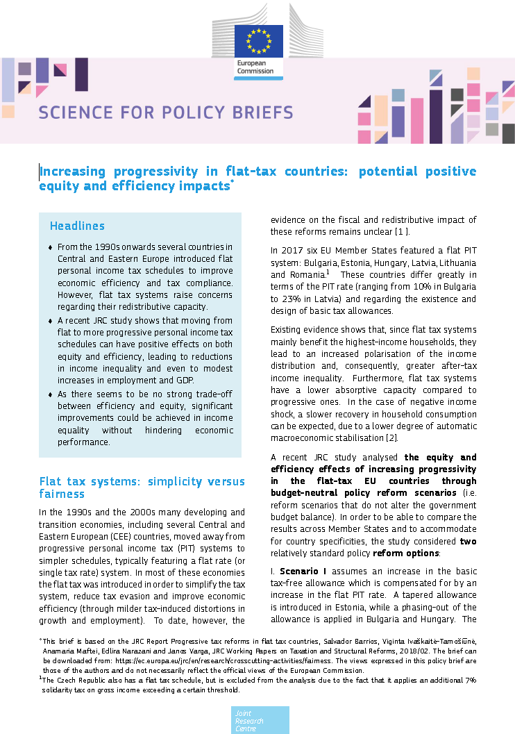Increasing progressivity in flat-tax countries: potential positive equity and efficiency impacts