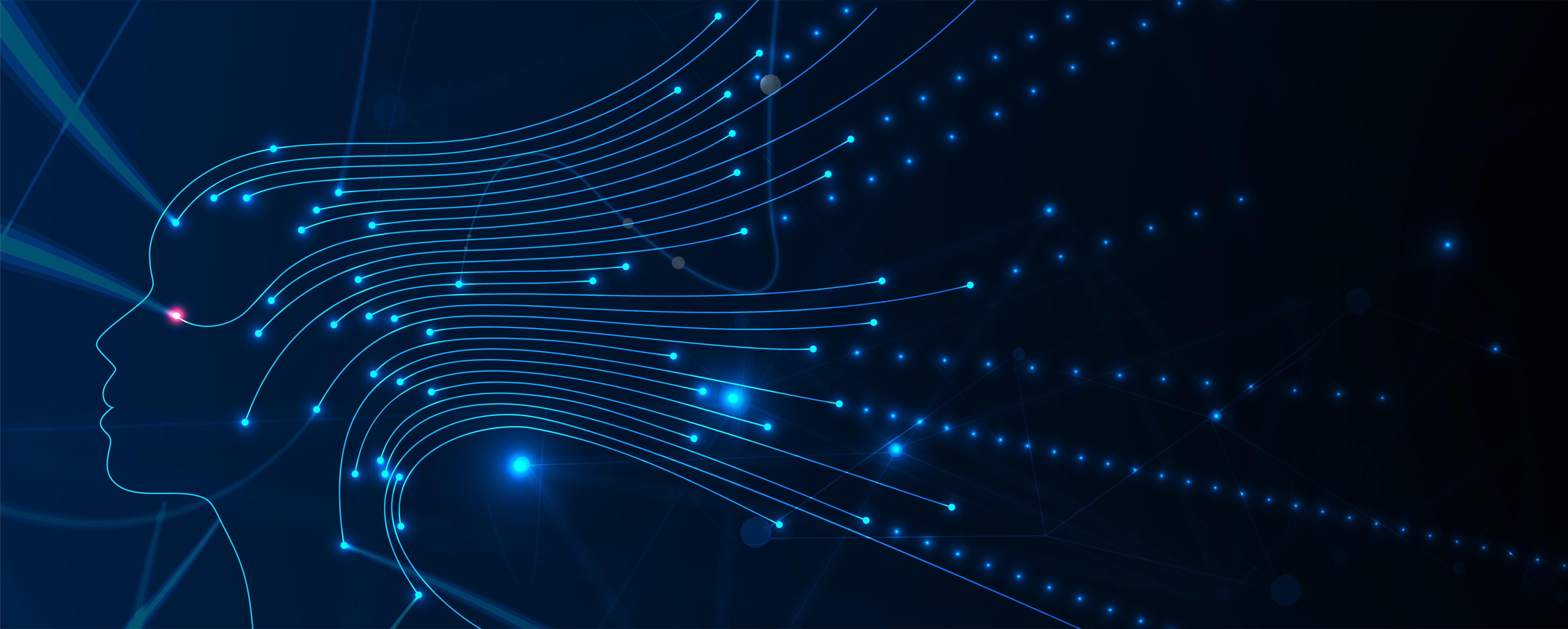 Abstract profile with nodes