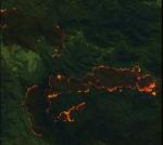 Wildfire detected in raw Copernicus Sentinel-2 raw imagery using the co-registration technique.