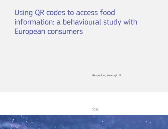 Using QR codes to access food information: a behavioural study with European consumers