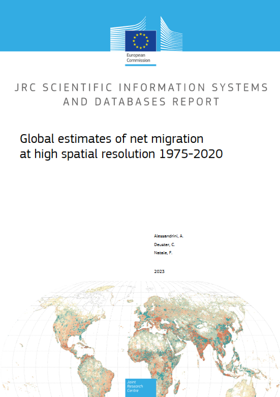 Global estimates of net migration at high spatial resolution 1975-2020