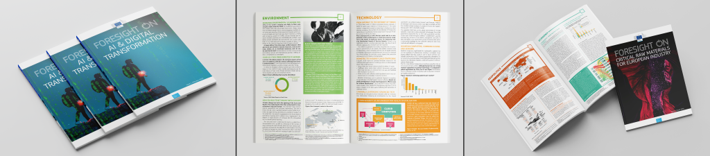 mock-up paper versions of the newsletter