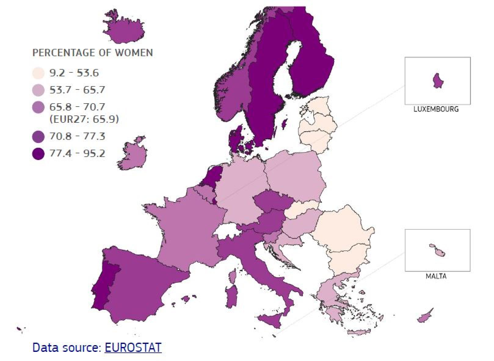 map describing the self-reported participation in breast cancer screening of women in 2019 Map describing the self-reported participation in breast cancer screening of women in 2019